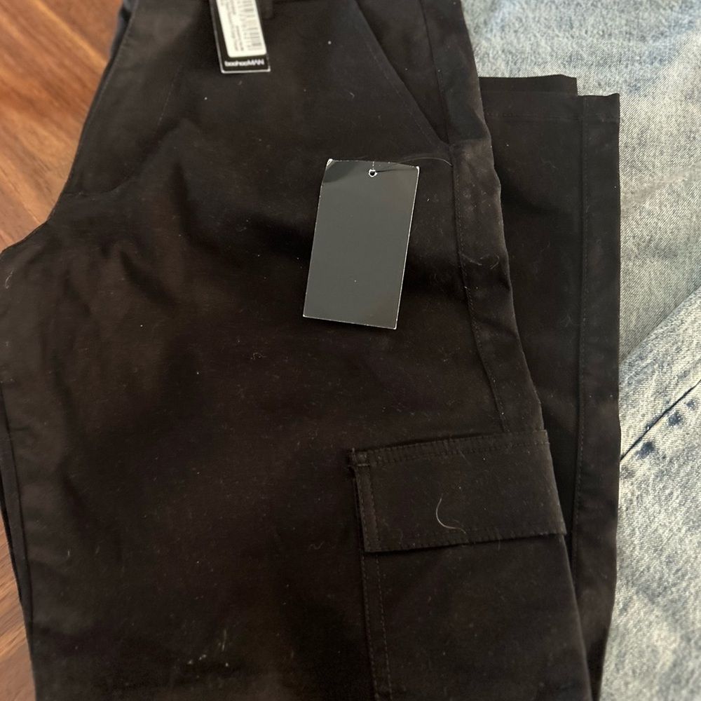 2 Pr Boohooman Men’s Black Trowser relaxed Fit & Blue Relaxed Fit JEANS  NEW - Picture 7 of 7